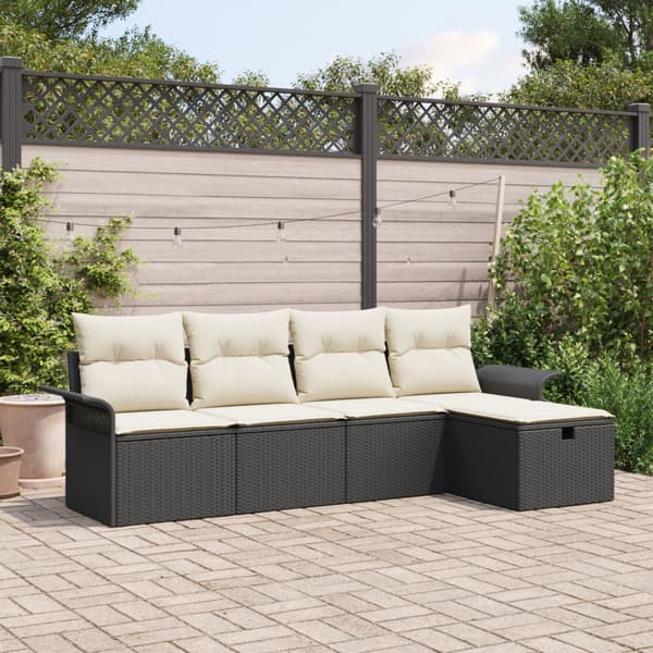 Trädgårdsoffset 5 st Poly rattan