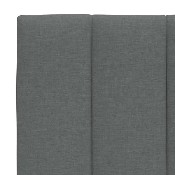 Bed Frame without Mattress "Hanko" Dark Grey 100x200 cm Fabric