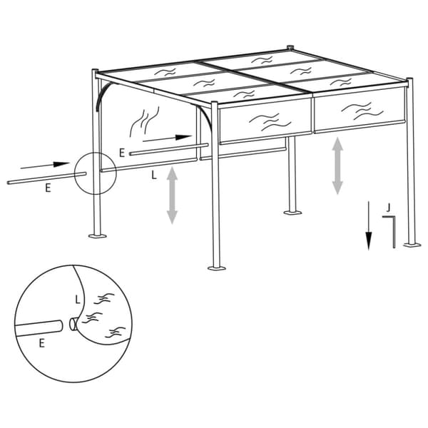 Pergola med infällbart tak 3x3 m antracit