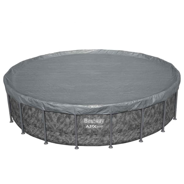 Bestway Pooltäcke Ø6,1 m Rund Polyester Grå