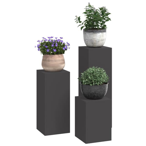 Växtställ 3 pcs Svart Stål