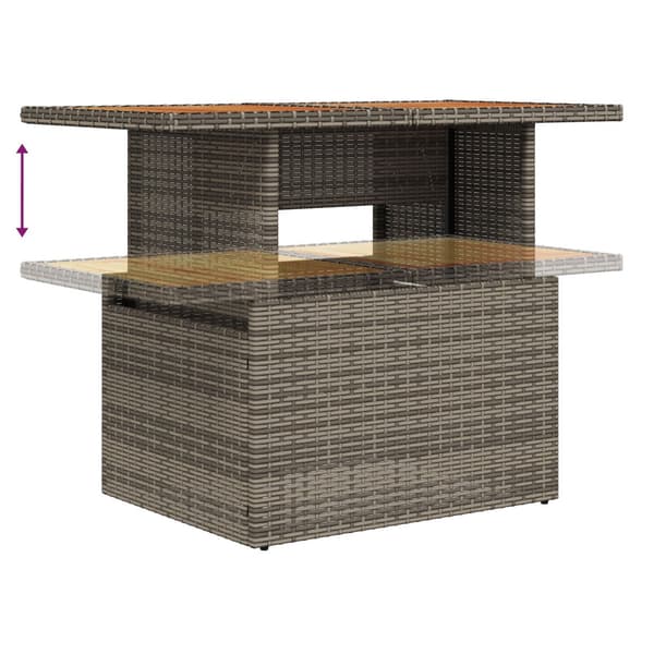 Trädgårdsoffset med lagring 5 pcs Grå Poly rattan