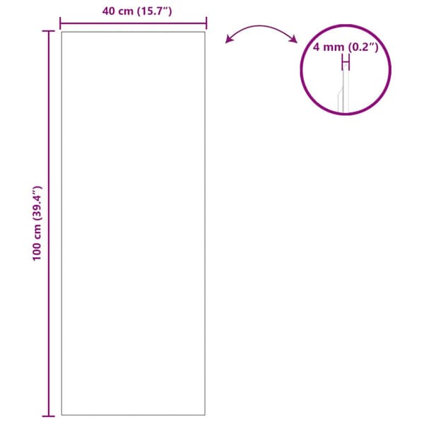 Väggspegel Rektangulär 40 x 100 cm härdat glas