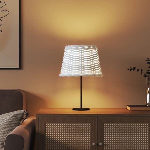 Lampskärm vit Ø30x20 cm korgmaterial