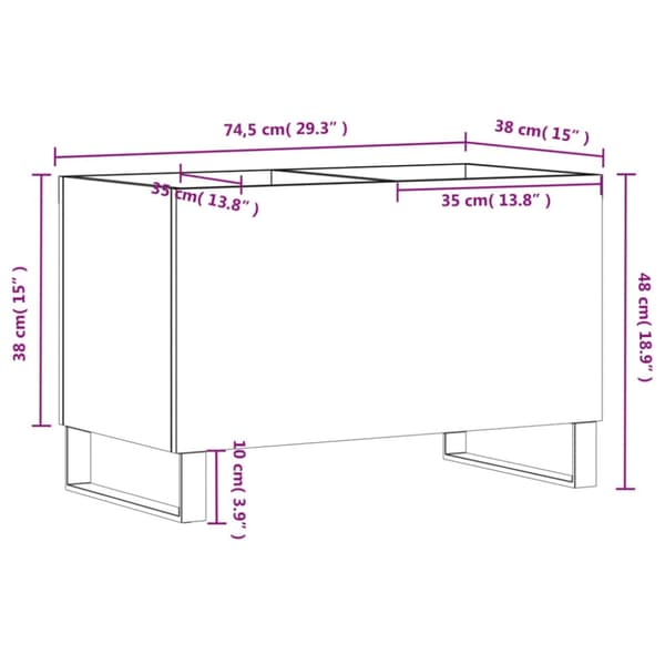 Stereobänk vit högglans 74,5x38x48 cm konstruerat trä
