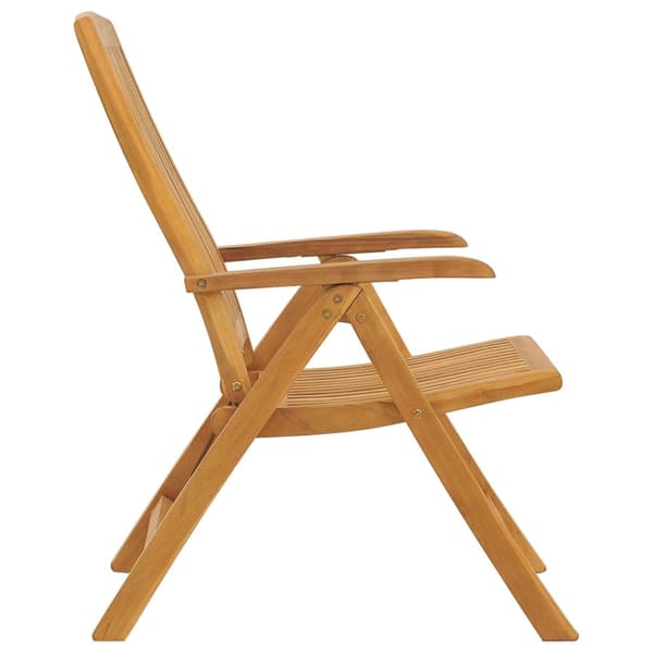 Fällbara fåtöljer med dynor, 8 st, massivt trä, teak