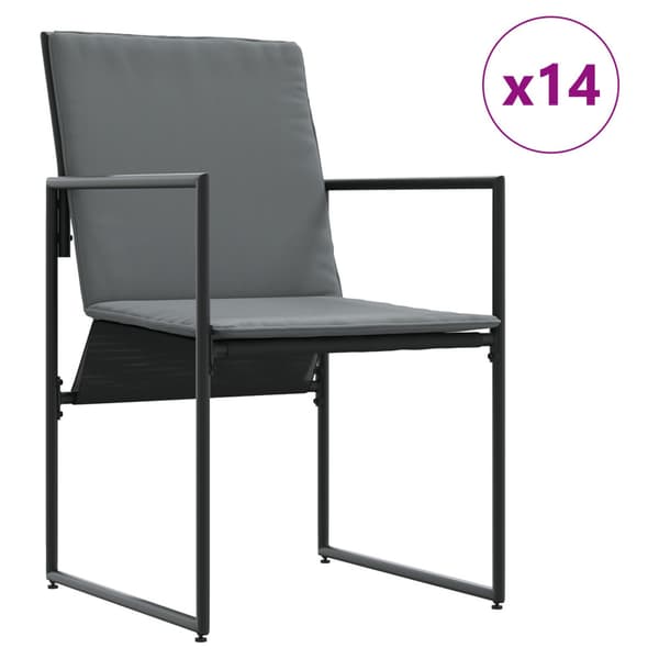 Trädgårdsmöbelset 15 pcs Svart Stål
