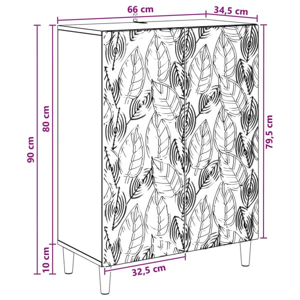 Sideboard Vit 66 x 34,5 x 90 cm Konstruerat trä