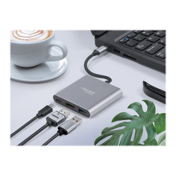Natec Fowler Mini - dockningsstation - USB-C - HDMI