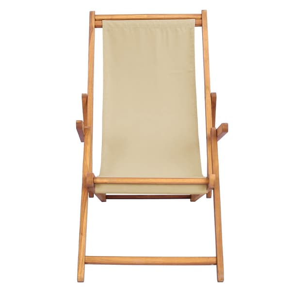 Strandstol Beige Massivt teakträ