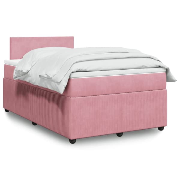 Ramsäng med madrass rosa 120x200 cm sammet