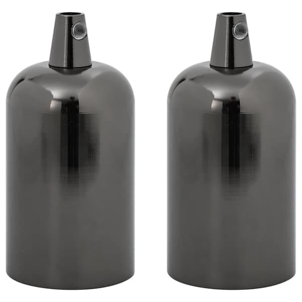 Lamphållare 2 st blank svart E27