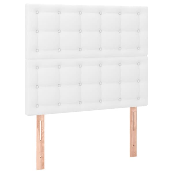 Ramsäng med madrass vit 100x200 cm konstläder