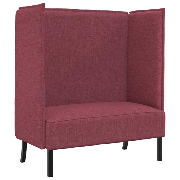 Hög Ryggsoffa 101cm Vinröd tyg