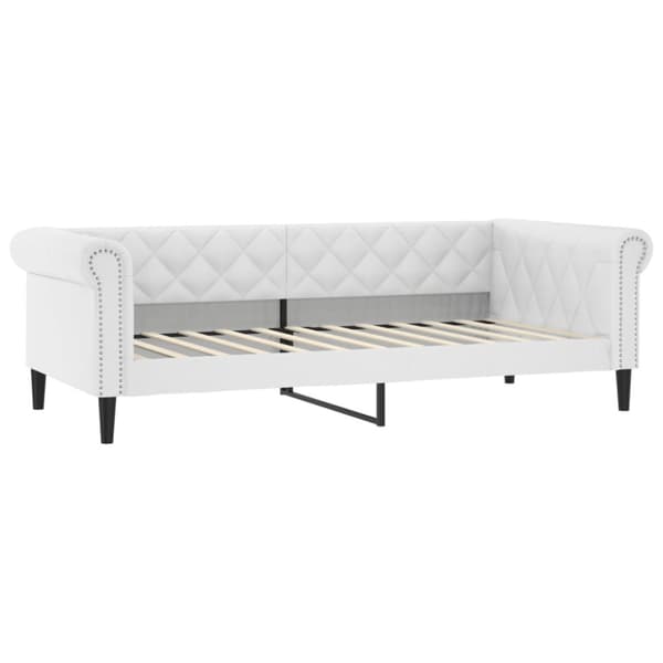 Dagbädd utdragbar vit 90x200 cm konstläder