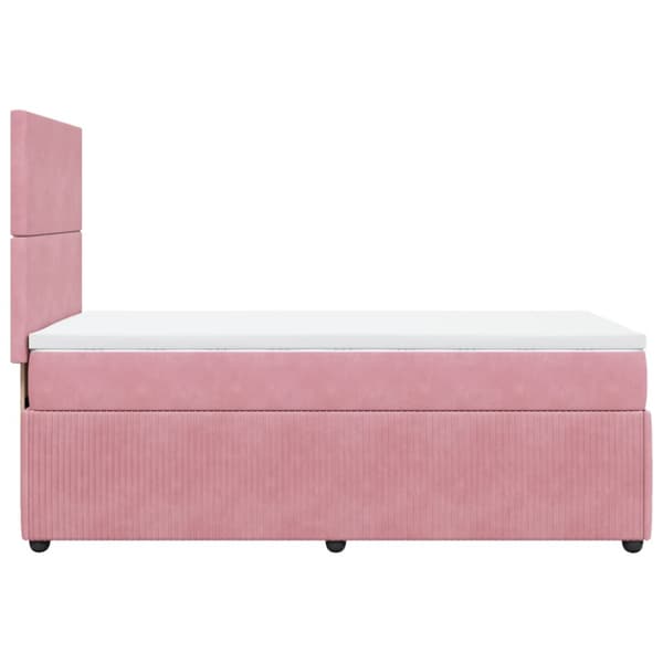 Ramsäng med madrass rosa 100x200 cm sammet