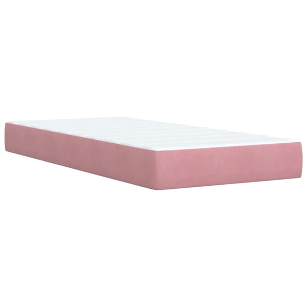 Ramsäng med madrass rosa 80x200 cm sammet
