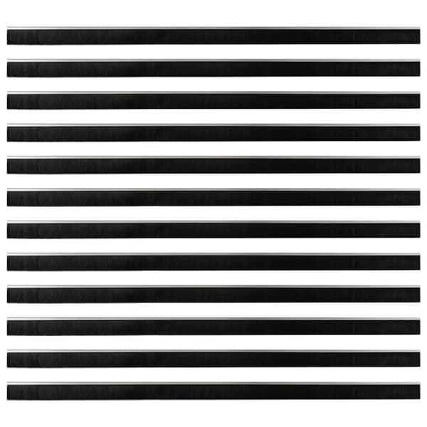 Självhäftande dörrborstlist 12 pcs Silver 100 cm