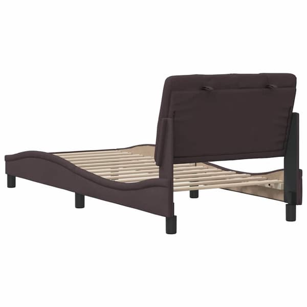 Bed Frame without Mattress Dark Brown 80x200 cm Fabric
