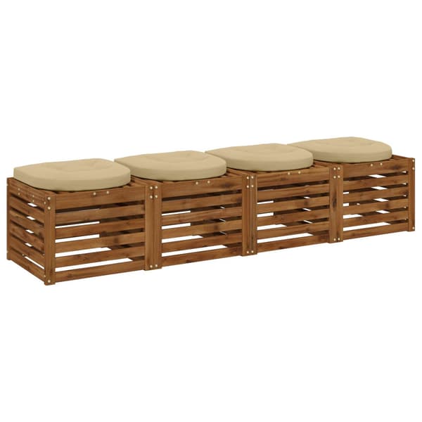 4-delade Sittdynor 4 st 100% Polyester Beige 45 x 45 x 5 cm