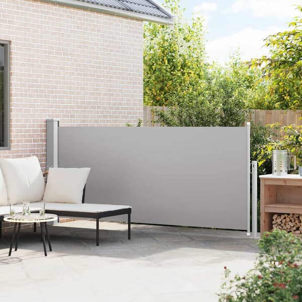 Infällbar sidomarkis 140 x 300 cm grå