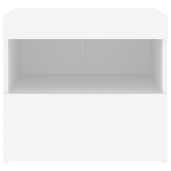 Sängbord med LED 2 st vit 50x40x45 cm