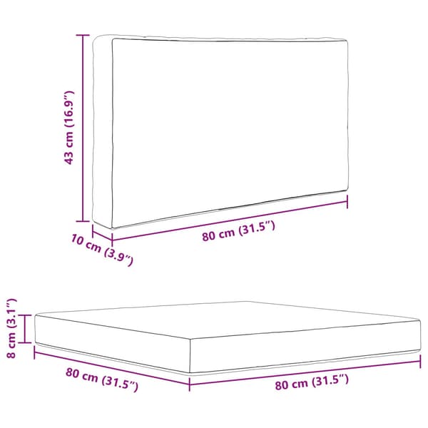 Utomhus Soffa Kudde 2 pcs Svart Polyester