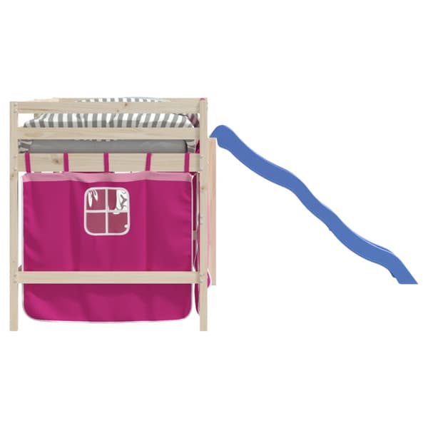 Gardiner för loftsäng rosa polyester