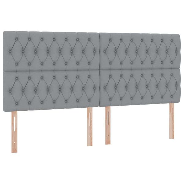 Förvaringssäng med LED med led Ljusgrå 200 x 200 cm Polyester