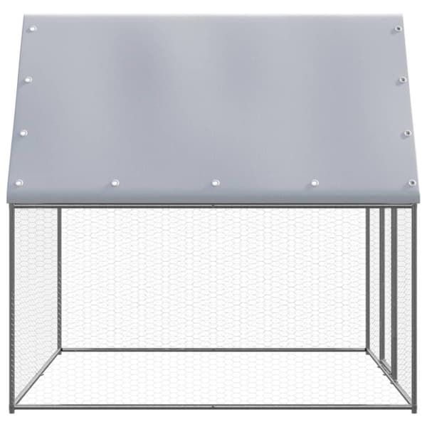 Hönsbur silver och grå 2x2x2 m galvaniserat stål