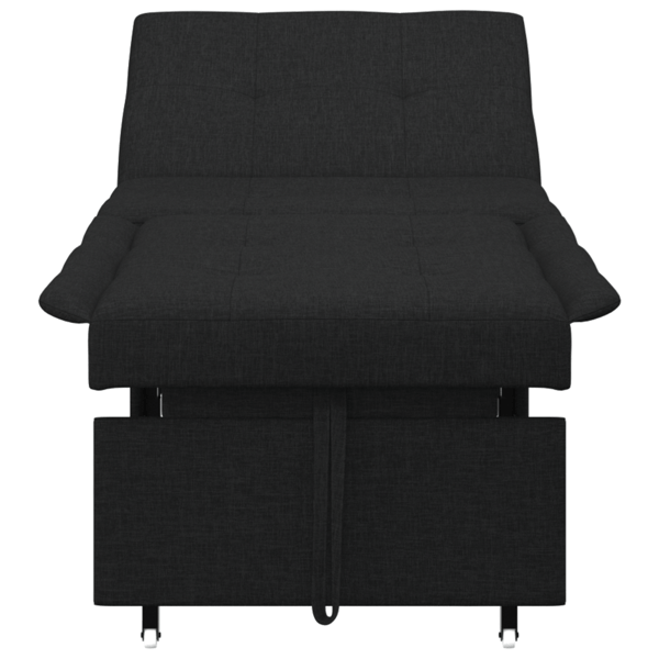 Pull Out Sofa Bed Svart 194 x 50 x 82 cm tyg