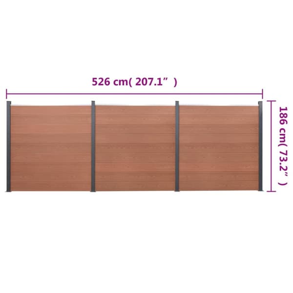 Staketpanel brun 526x186 cm WPC