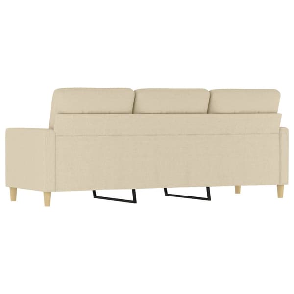 3-sitssoffa gräddvit 180 cm tyg