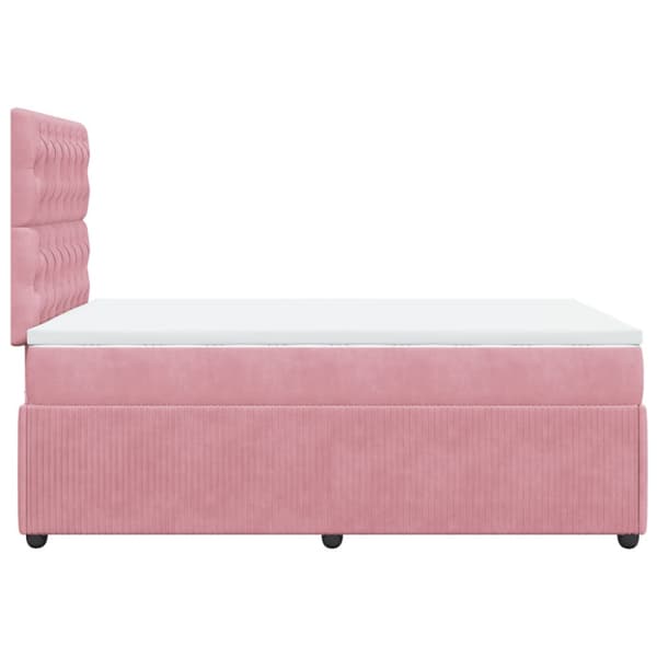 Ramsäng med madrass rosa 120x190 cm sammet