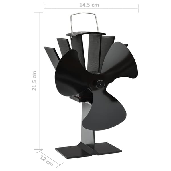 Kaminfläkt 3 blad svart