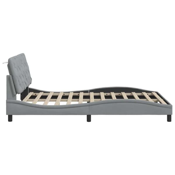 Bed Frame without Mattress Light Grey 140x200 cm Fabric
