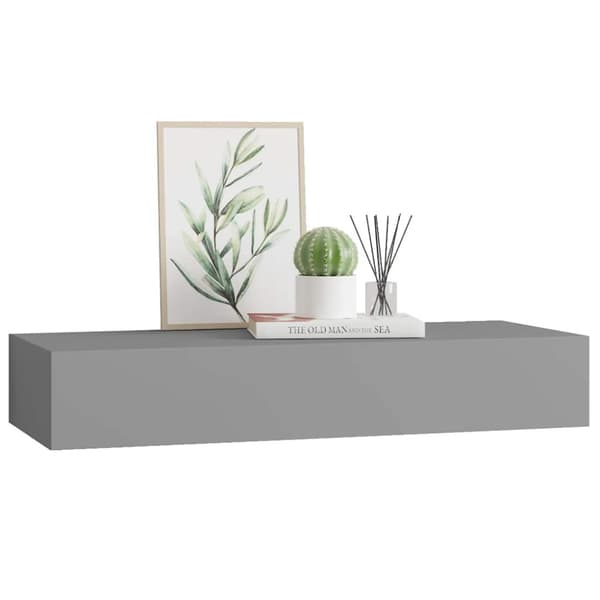 Väggmonterad låda grå 60x23,5x10 cm MDF
