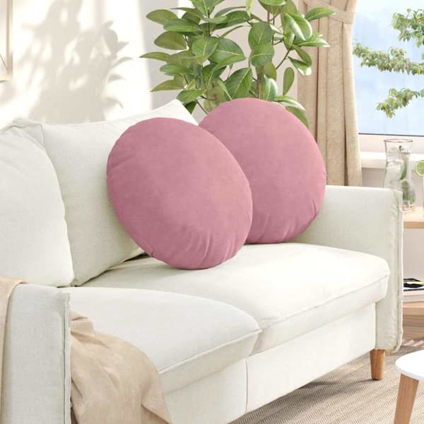 Sittkuddar 2 pcs Rosa Ø50 x 19 cm Sammet
