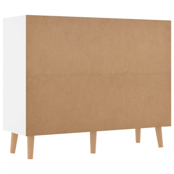 Skänk vit högglans 90x30x72 cm konstruerat trä