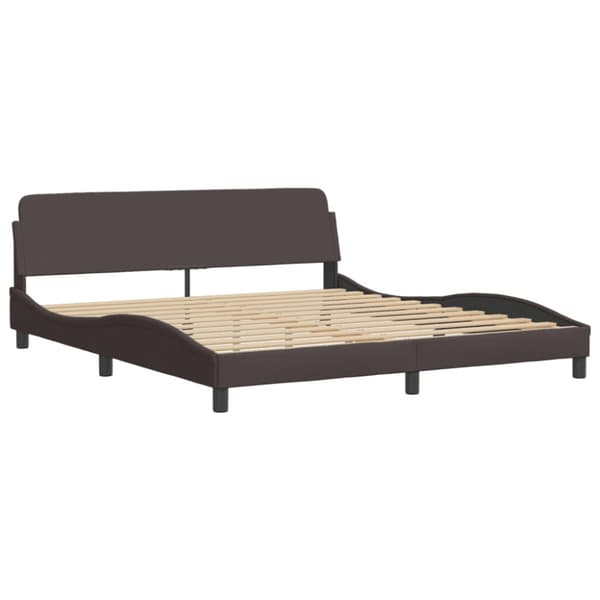 Bed Frame "Dover" Dark Brown 180x200 cm Fabric