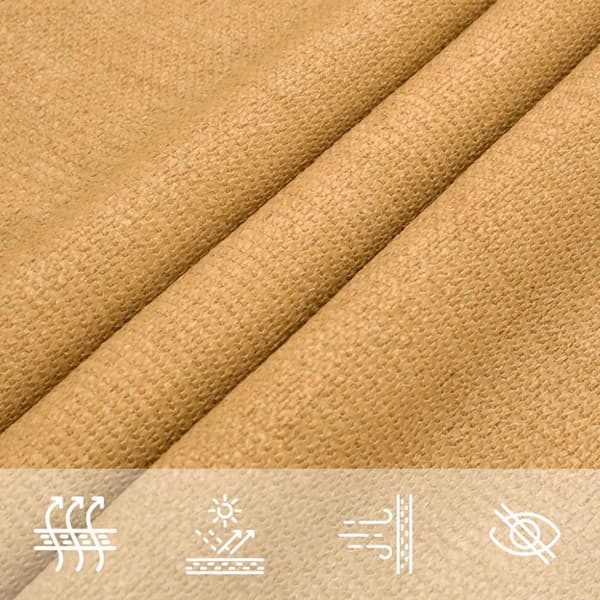 Solsegel 160 g/m² triangulär sand 5x5x6 m HDPE