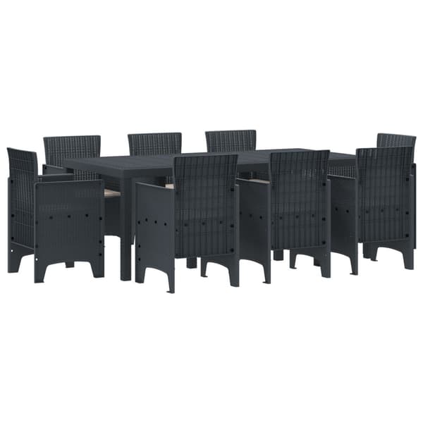 Trädgårdsmöbelset 9 pcs Antracit Polypropylen
