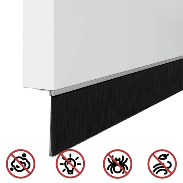 Självhäftande dörrborstlist 6 pcs Silver 100 cm