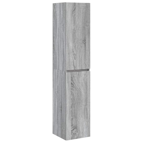 Badrumsmöbelset 5 pcs Grå Sonoma Konstruerat trä och glas