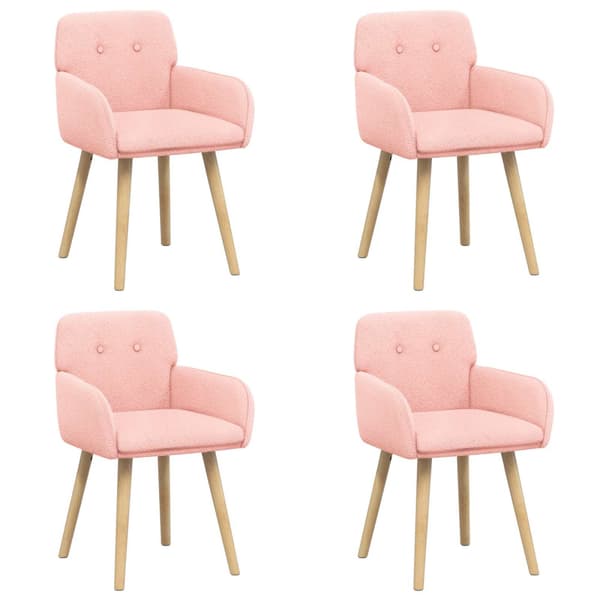 Matstolar 4 pcs Bouclé Rosa 59 x 57 x 85 cm