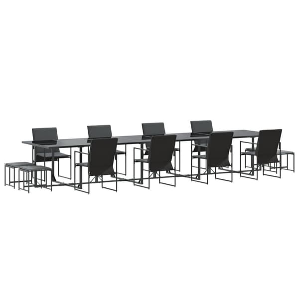 Trädgårdsmöbelset 13 pcs Svart Stål