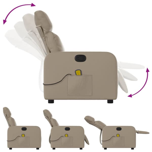 Massagefåtölj cappuccino konstläder