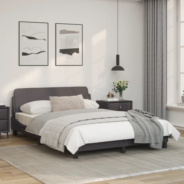 Bed Frame "Dover" Grey 120x200 cm Faux Leather