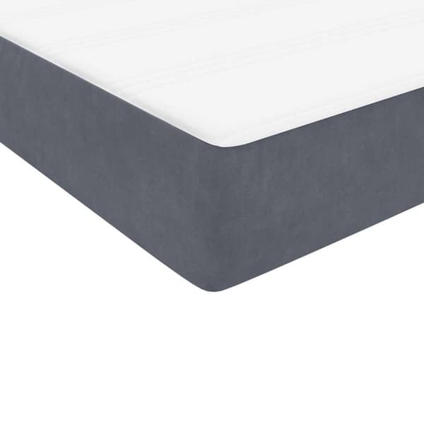 Ramsäng med madrass mörkgrå 80x220 cm sammet