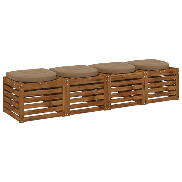 4-delade Sittdynor 4 st 100% Polyester Taupe 40 x 40 x 5 cm